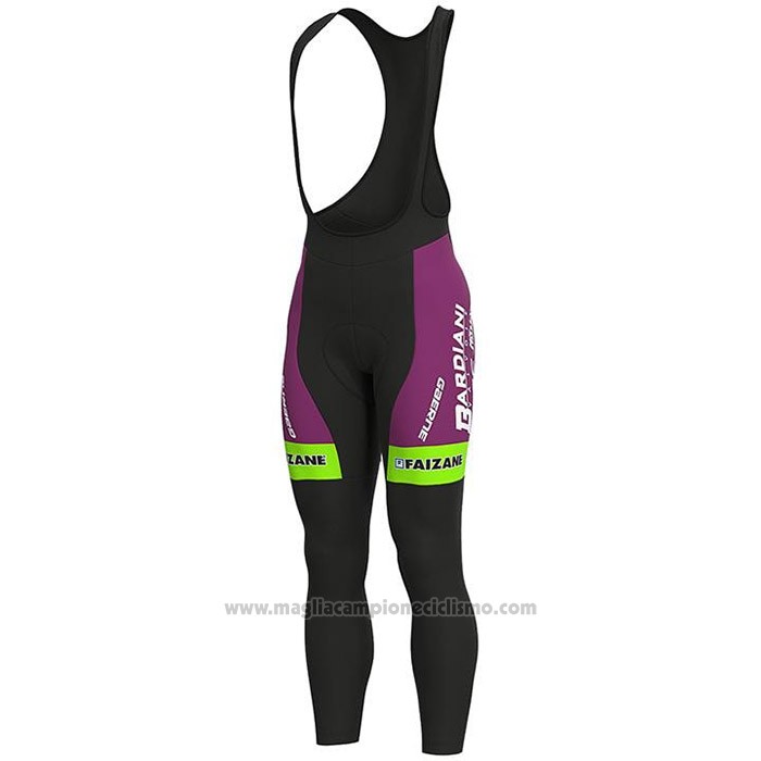 2020 Abbigliamento Ciclismo Bardiani Csf Viola Verde Manica Lunga e Salopette